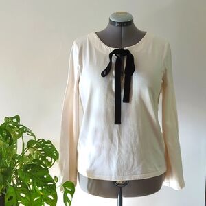 J. Crew Velvet Bow Tie Top